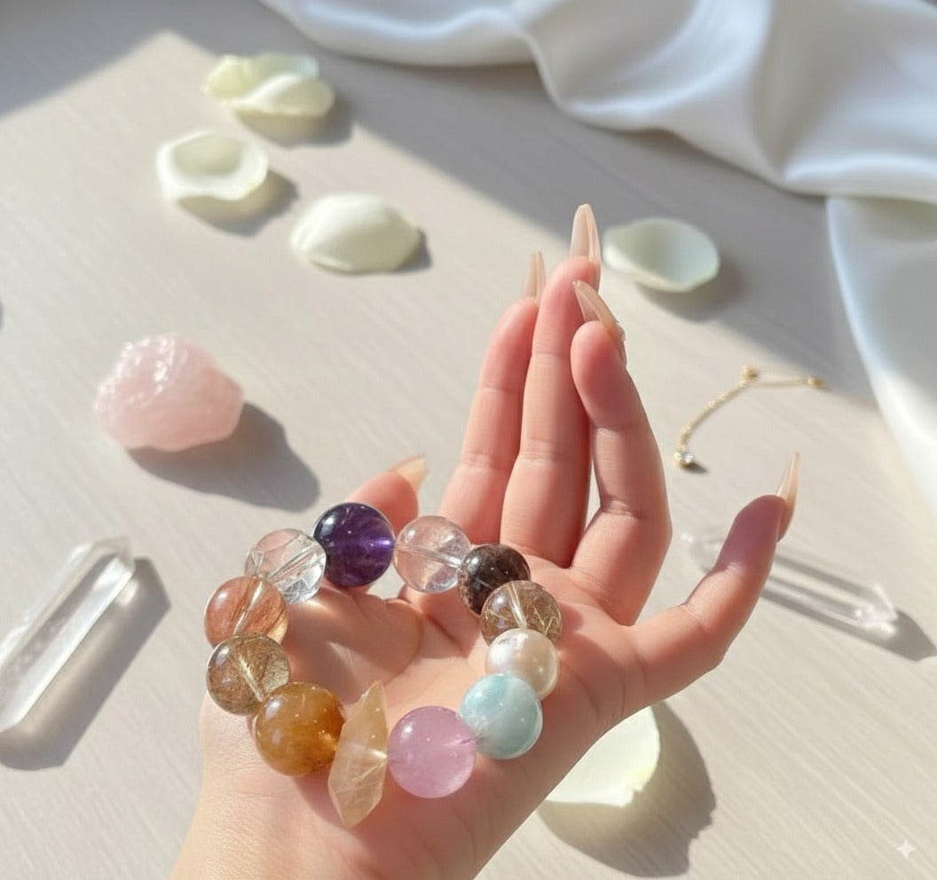 Rainbow Radiance: Handcrafted Multi-Gemstone Wellness Bracelet