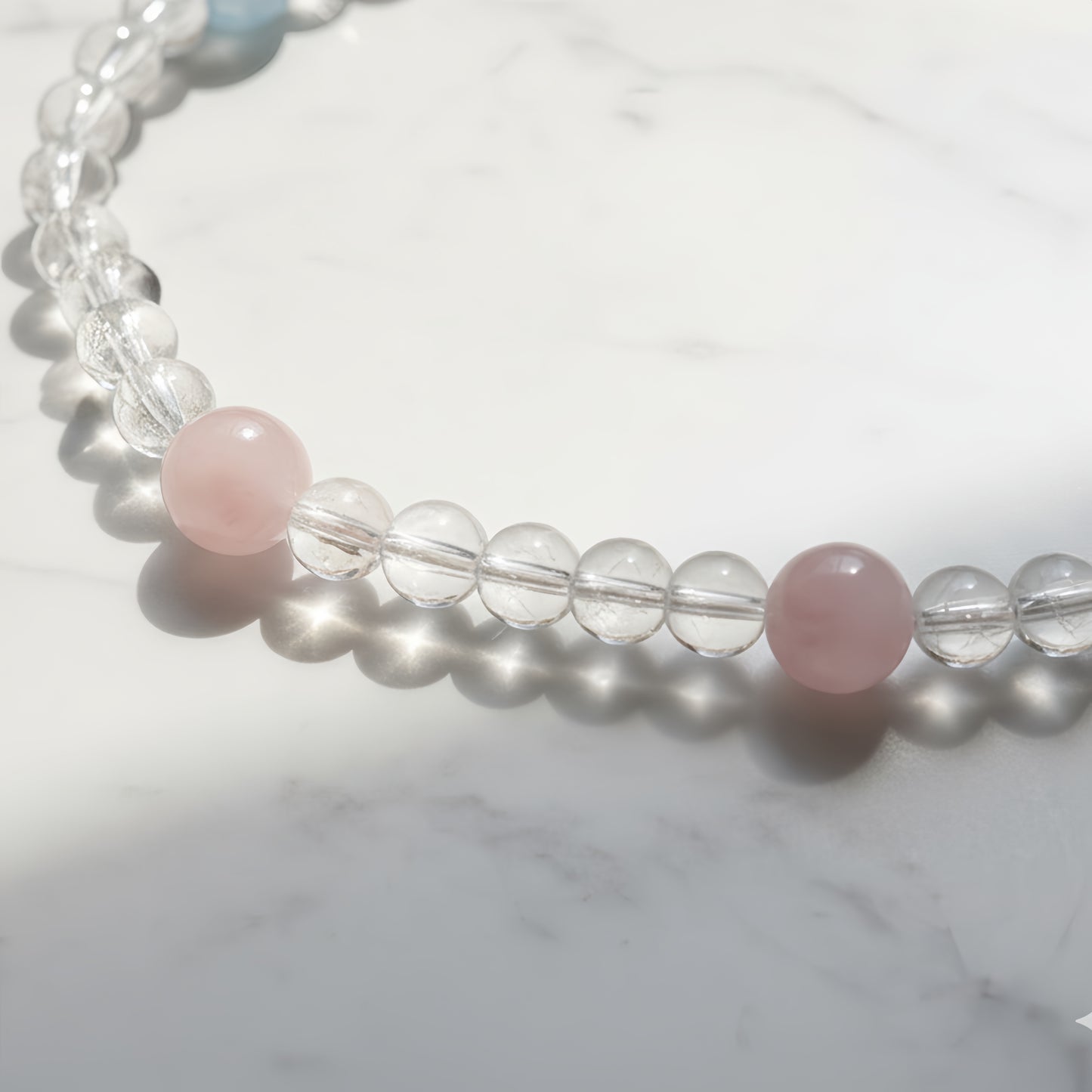 Morganite & Clear Quartz 2-in-1 Wrap Necklace | Heart Chakra Support & Soft Era Aesthetic