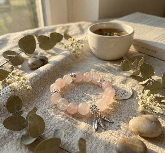 Rose Quartz Dreamcatcher Bracelet | Anxiety Support, Sleep Aid & Self-Love